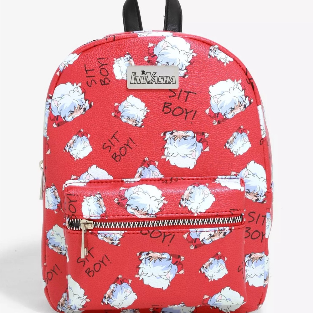 Novelty InuYasha Chibi Sit Boy! Red Mini Backpack (Y2K) Manga;Anime; Merch